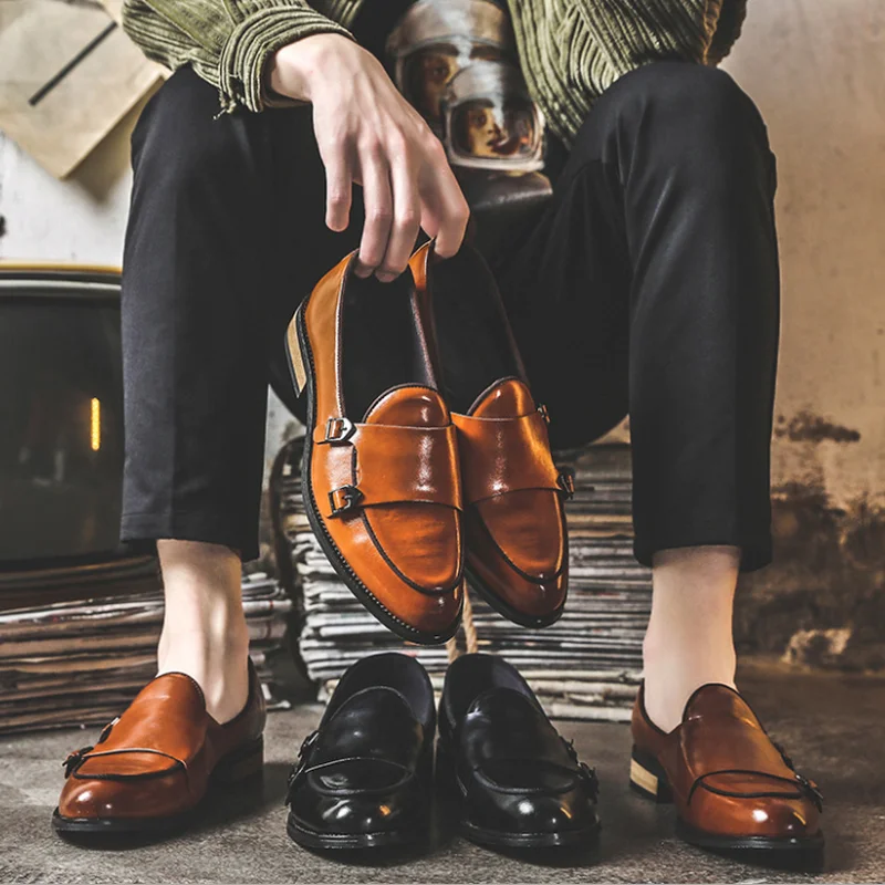 

Men British casual small leather shoes all-match fashion classic business leather shoes high-quality loafers men's driving shoes