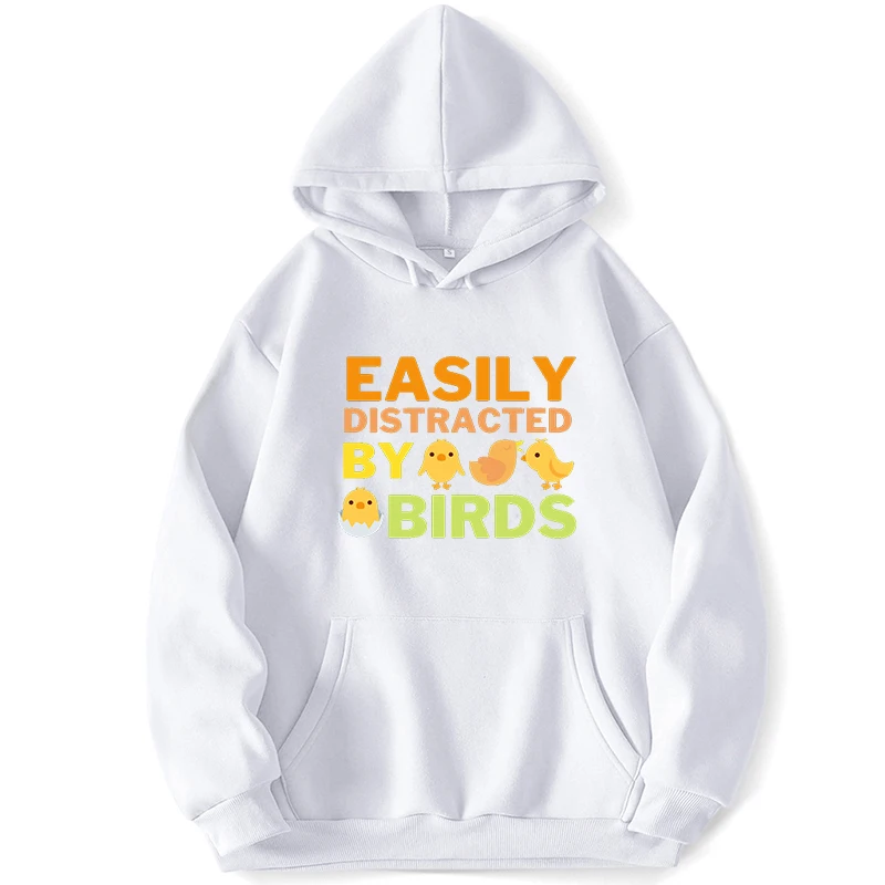 

Easily Distracted By Birds Hoodies For Men Hooded Sweatshirts Pullover Hoodie Jumper Clothes Trapstar Pocket Autumn Sweatshirt