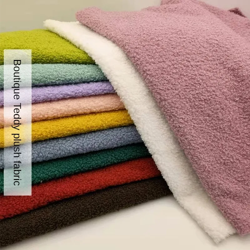 Плюшевая плюшевая ткань на метр для обивки шарфа ковра кукольной одежды костюма