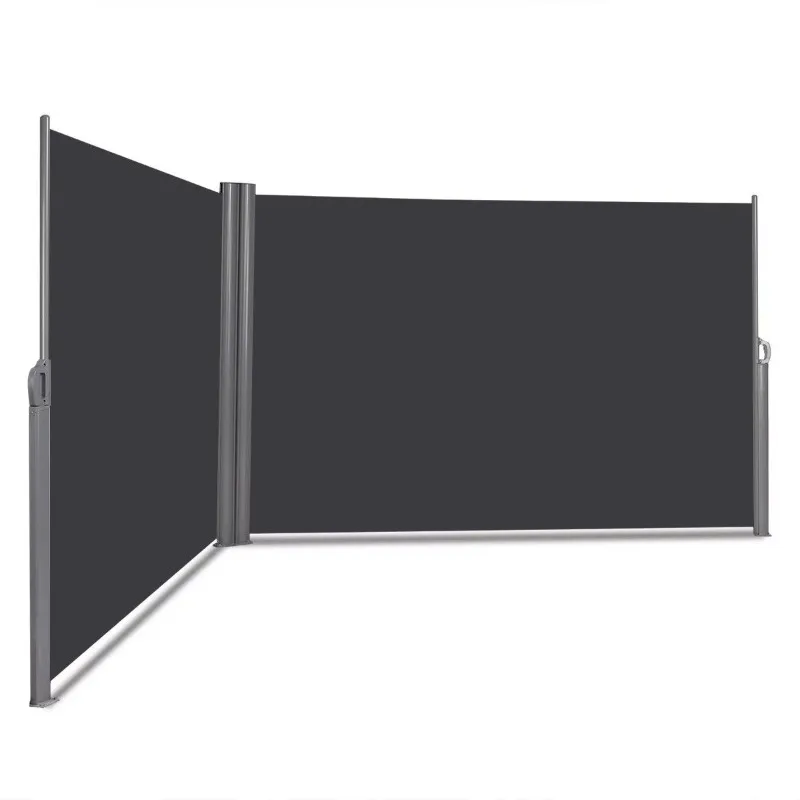 

Gymax Fashion 237''x 63'' H Patio Retractable Double Folding Side Awning Screen Divider