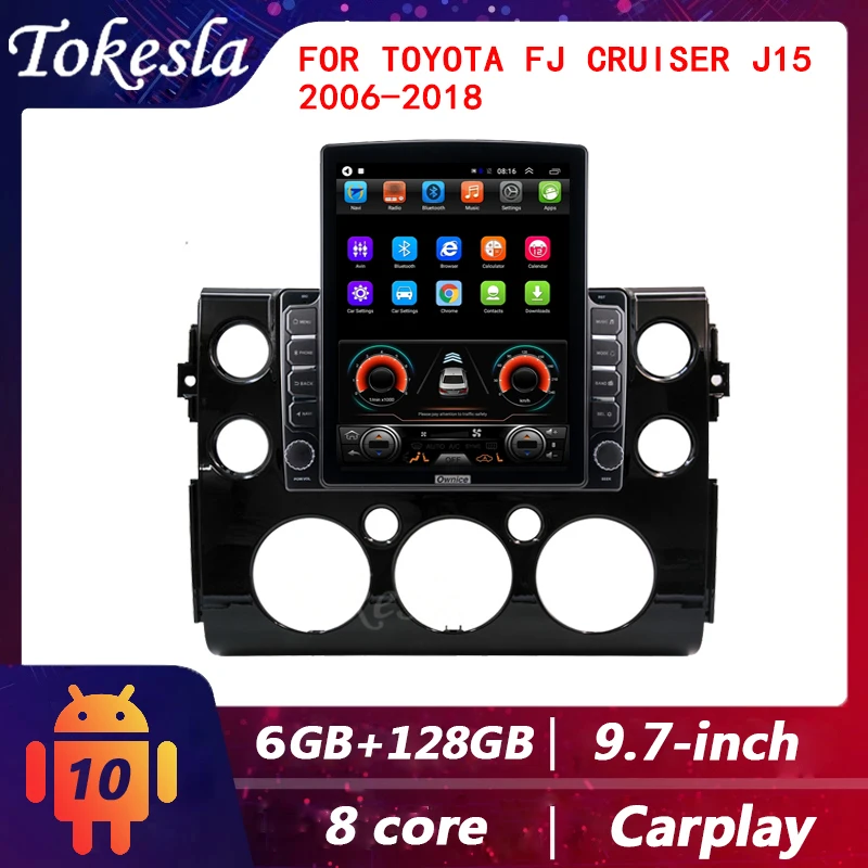 Автомагнитола Tokesla для Toyota FJ Cruiser J15 мультимедийный Dvd-плеер на Android с сенсорным