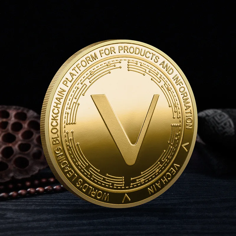 Жетон VeThor золотая монета VTHO Посеребренная физическая металлическая