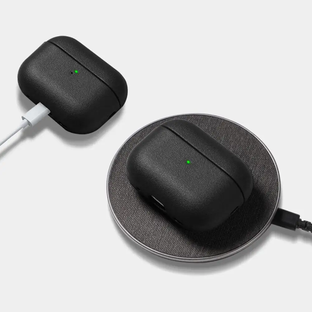 Кожаный зернистый чехол для Airpods 4 AirPods Pro аксессуары наушников Apple Bluetooth защитная