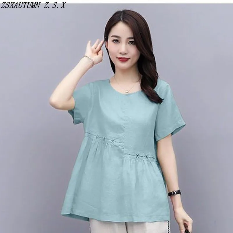 

Spring Summer New Fashion Vintage Korean Women Clothes Fine Elegant Blouses Female Slim All Match Baggy Simple Casual Slim Tops