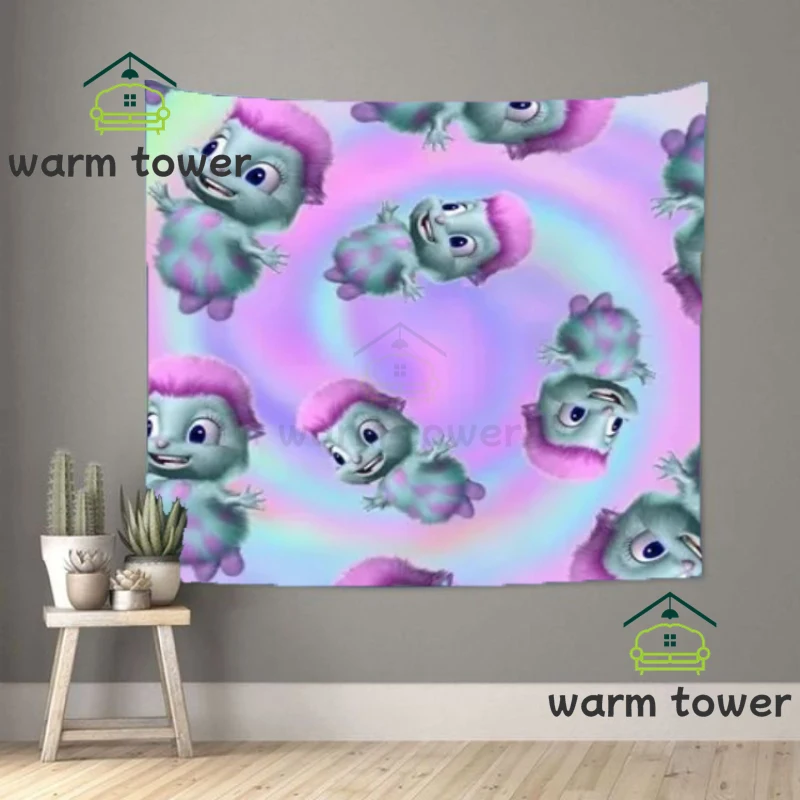 

Large Fabric Bibble Say Trippy Anime Meme Tapestry Wall Hanging For Bedroom Background Cloth Blanket Wall Decor Tablecloth Tapiz