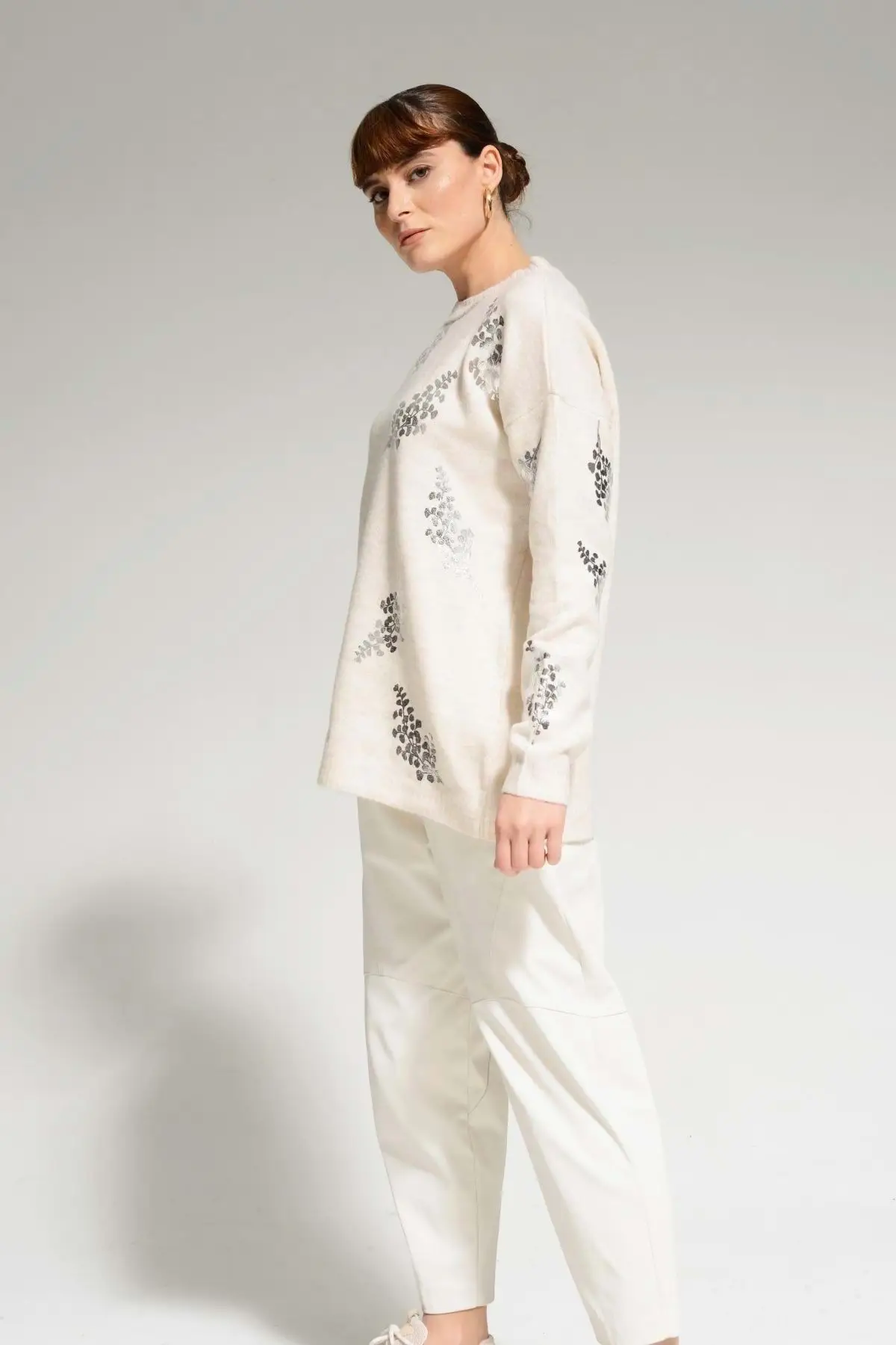 

Raised Printed Sweaters Women Muslim Sweater