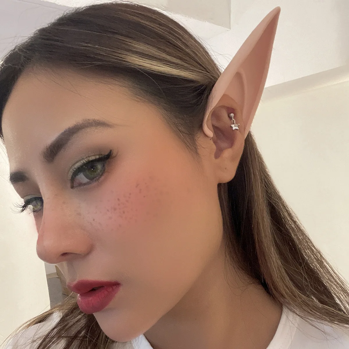 

Creative Silicone Halloween Funny Elf Earrings Female Color Non-Piercing Ear Clip hooping ear cuff ear cuff fake earrings boho