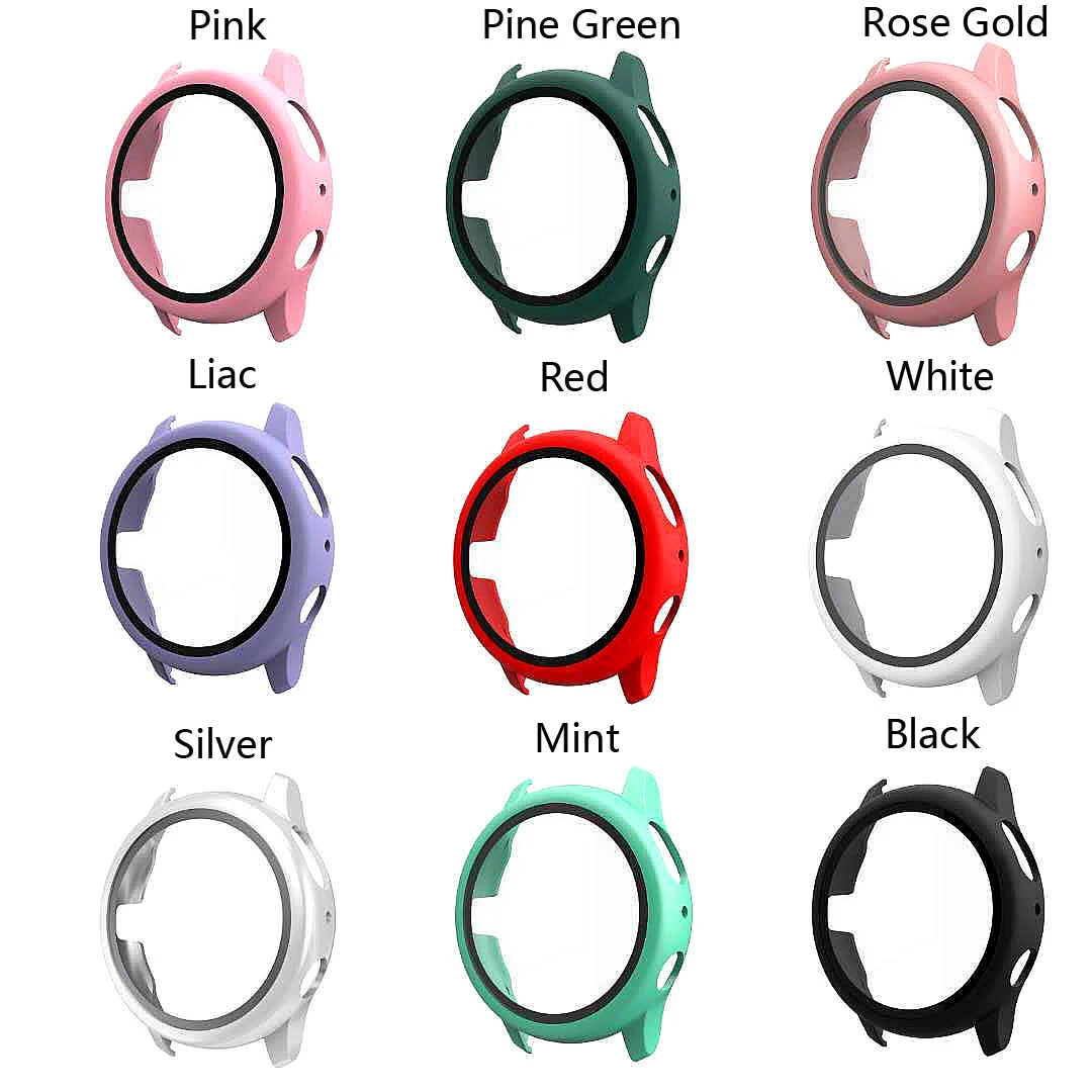 

Case for Samsung galaxy watch active 2 44mm 40mm Full Coverage Bumper Case with Tempered Glass Protective Cover Screen Protector