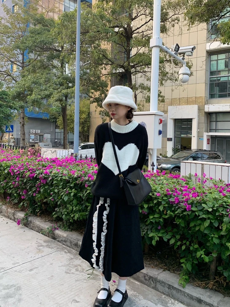 Юбка Korobov контрастных цветов винтажная одежда Y2k длинные юбки для женщин