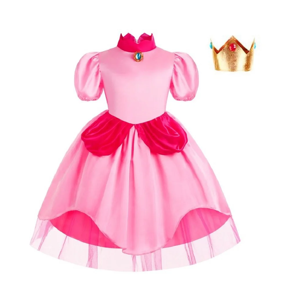 Платье принцессы для косплея розовое Персиковое платье с аксессуарами