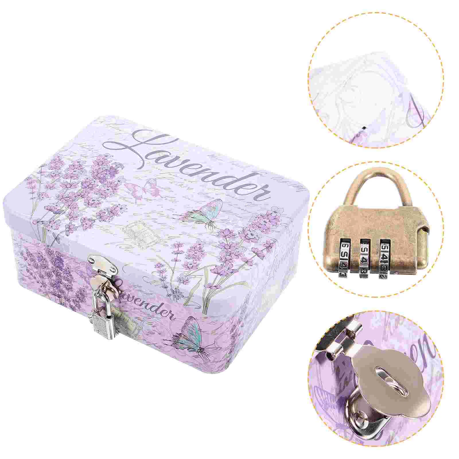 

Locking Cash Box with Combination Lock Money Box Decorative Storage Box Cash Case Pocket emptier