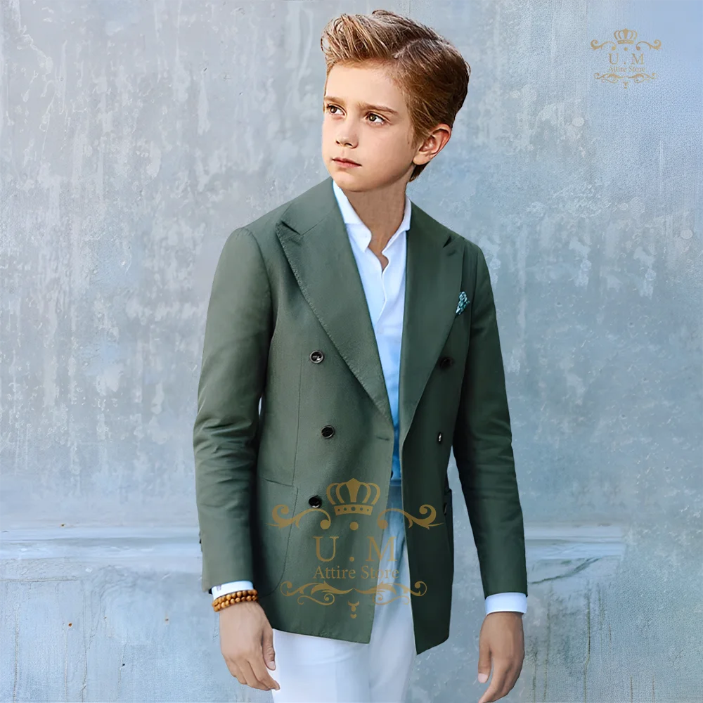 Первоклассный Свадебный костюм для мальчиков комплект из 2 предметов двубортный