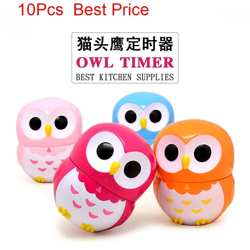 

Механический кухонный таймер, с изображением мультяшной совы, 60 мин, напоминание о прилавке, 10 шт.