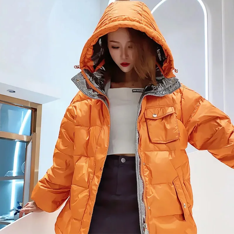 Down Jacket Women Autumn Winter 2022 Fashion New Short Style Hooded 90 White Eiderdown Thickened High-Grade Warm Coat Female