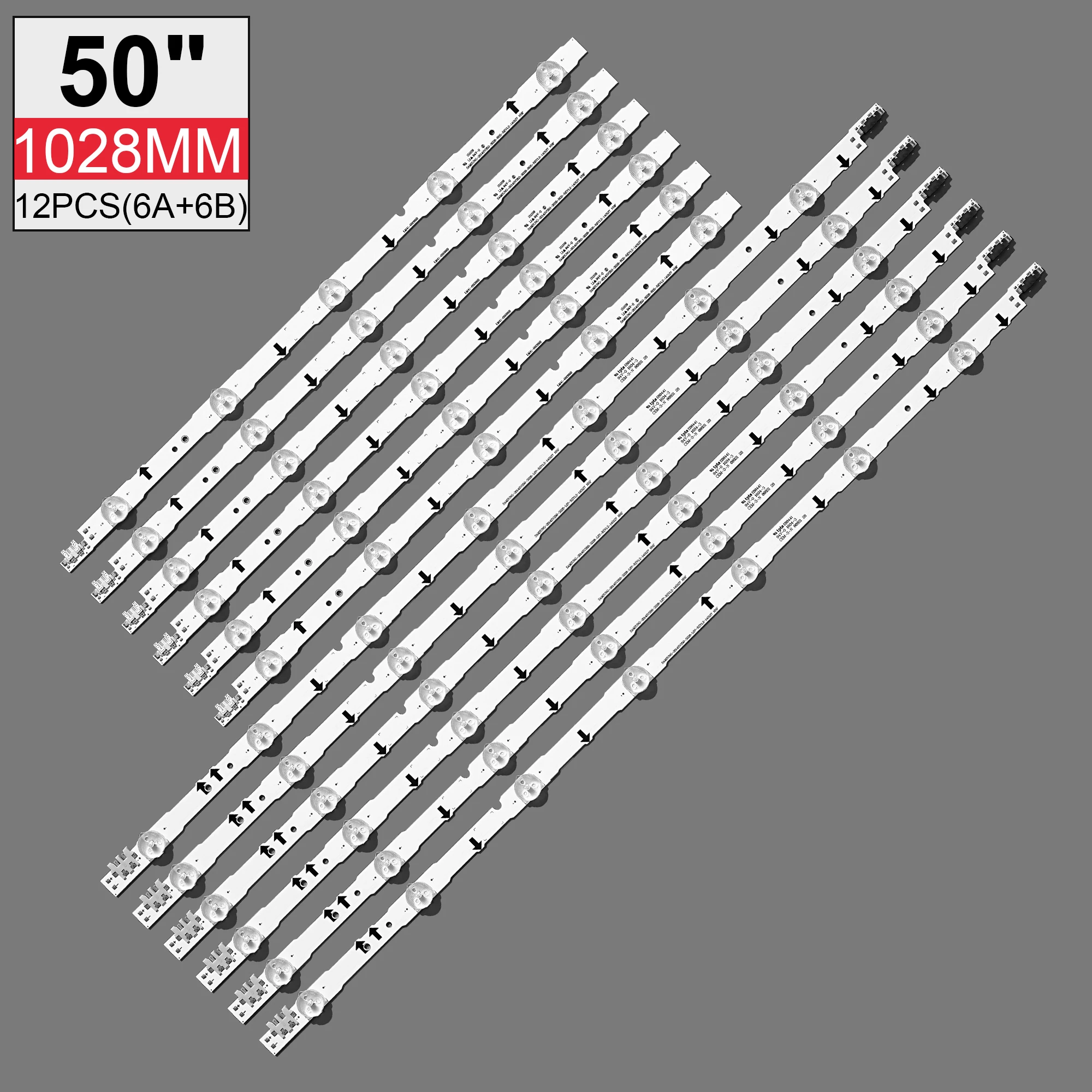 New 12 PCS/set LED backlight strip for Samsung UN50J5500AF UE50H6200 D4GE-500DCA-R2 D4GE-500DCB-R2 BN96-30428A BN96-30427A 30425