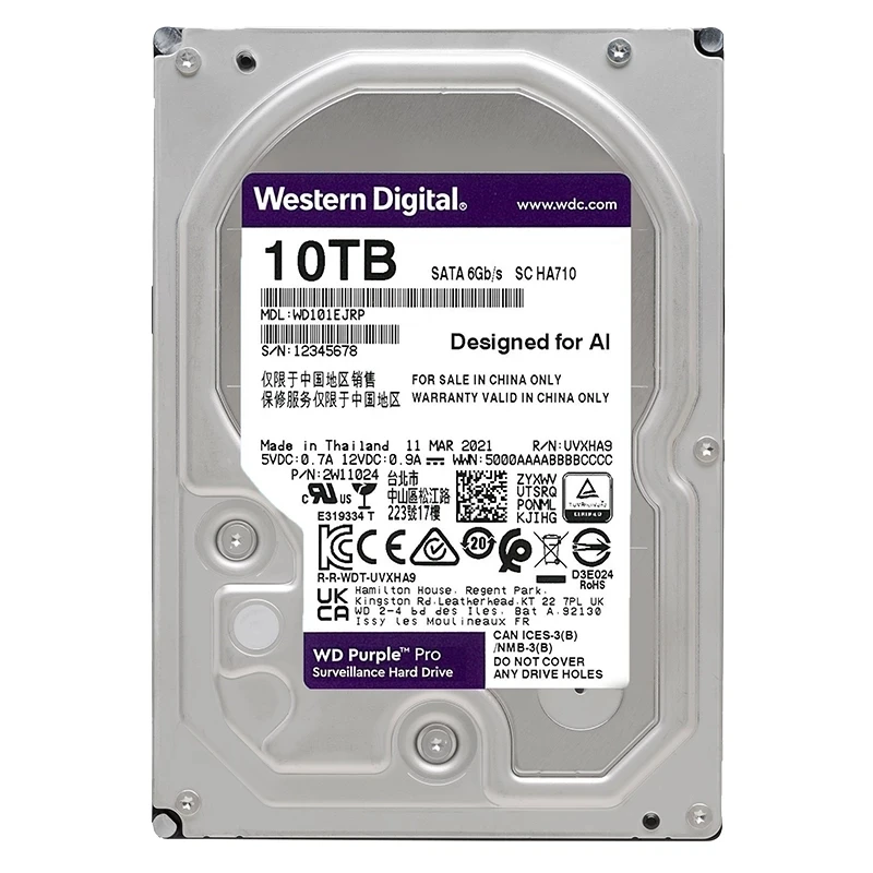 Внутренний жесткий диск Western Digital Pro 12 ТБ 10 8 3 5 дюйма стандарт SATA 6 7200 об/мин кэш 256 Мб