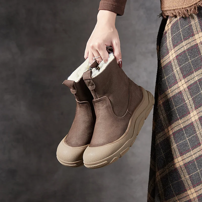 Новые шерстяные зимние ботинки женские из натуральной кожи до середины икры