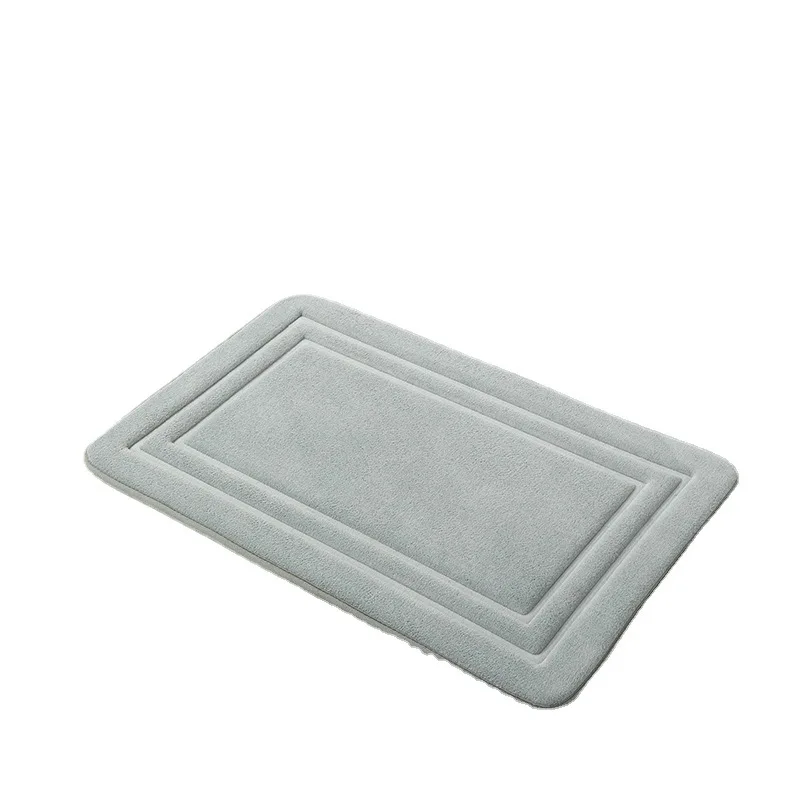 

Solid Color Entry Mat Coral Fleece Entry Door Thickened Carpet Bathroom Non-slip Quick-drying Memory Foam Home Decoration Mat