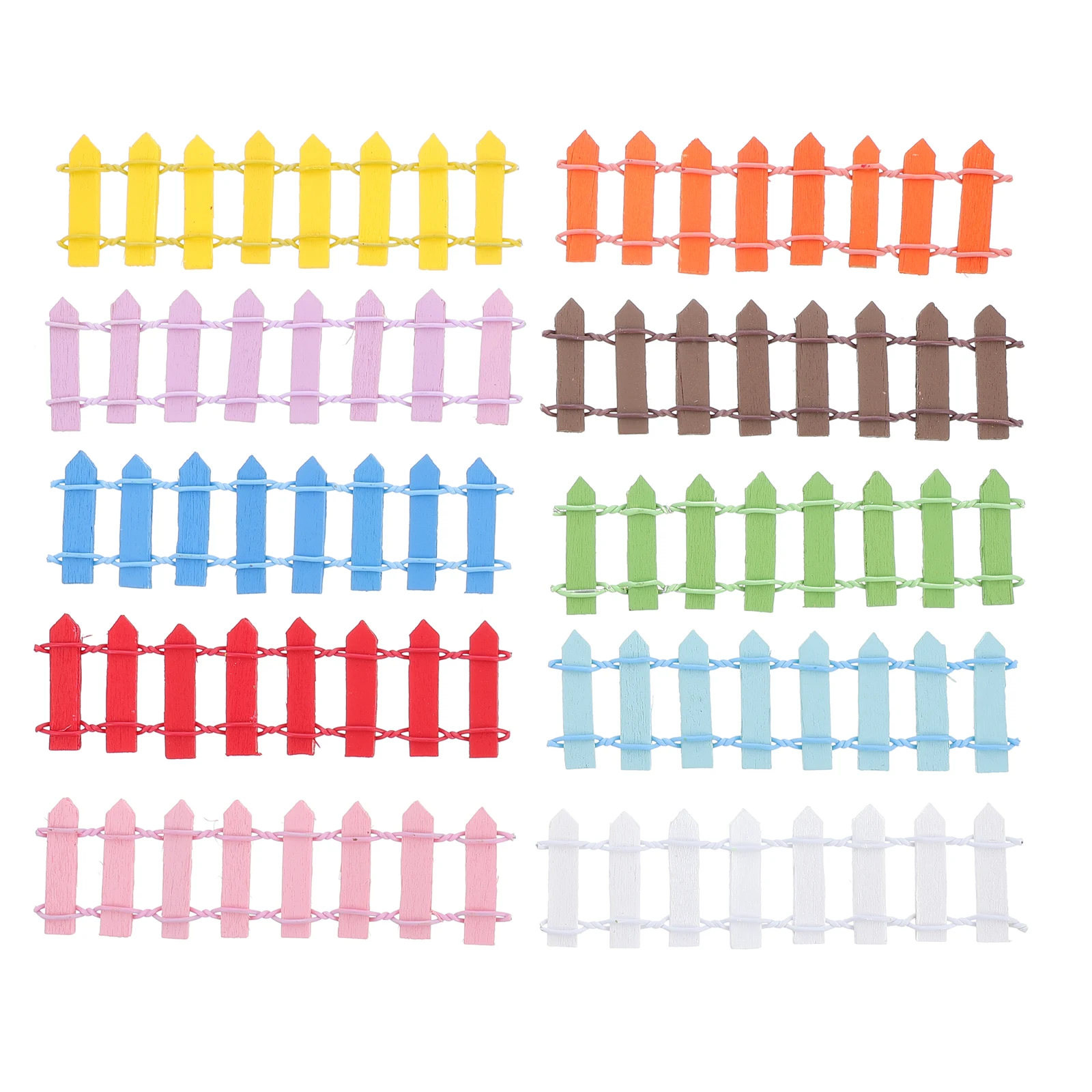 

10pcs Miniature Garden Wooden Fence Yard Micro Landscape Fence DIY Fence Decor