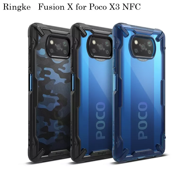 

Ringke Fusion-X for Xiaomi Poco X3 NFC Case Transparent Hard PC Back Soft TPU Frame Hybrid Cover for Poco X3 Pro
