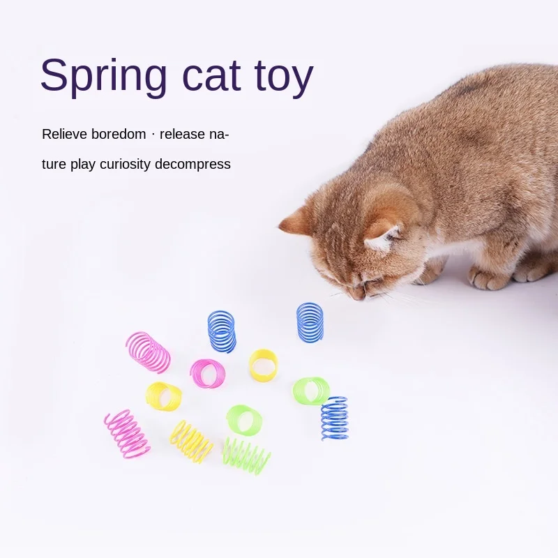 

20Pcs Cat Spring Toy Plastic Colorful Coil Spiral Springs Pet Action Wide Durable Interactive Toys Kitten Cat Toys Wide Durable