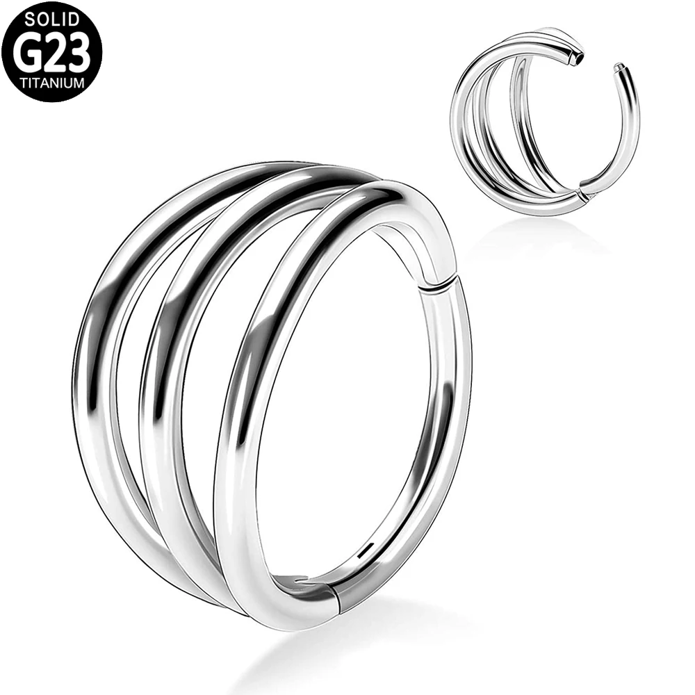 G23 титановое шарнирное кольцо для носа 3 вентилятора Дизайн уха хрящ трагус
