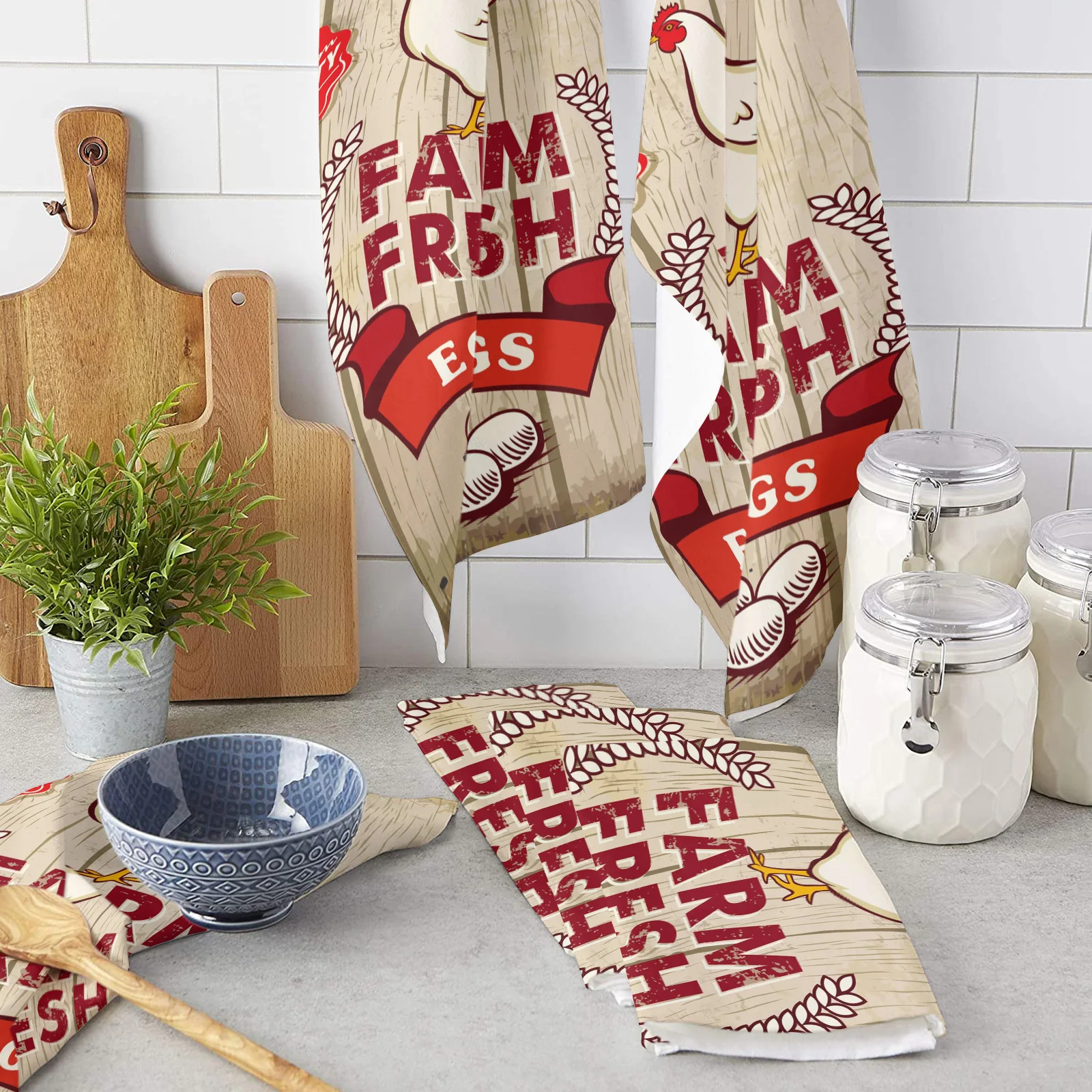 

Egg Chicken Wooden Kitchen Towel Cleaning Cloth Microfiber Soft Household Super Absorbent Dish Washing Cloth