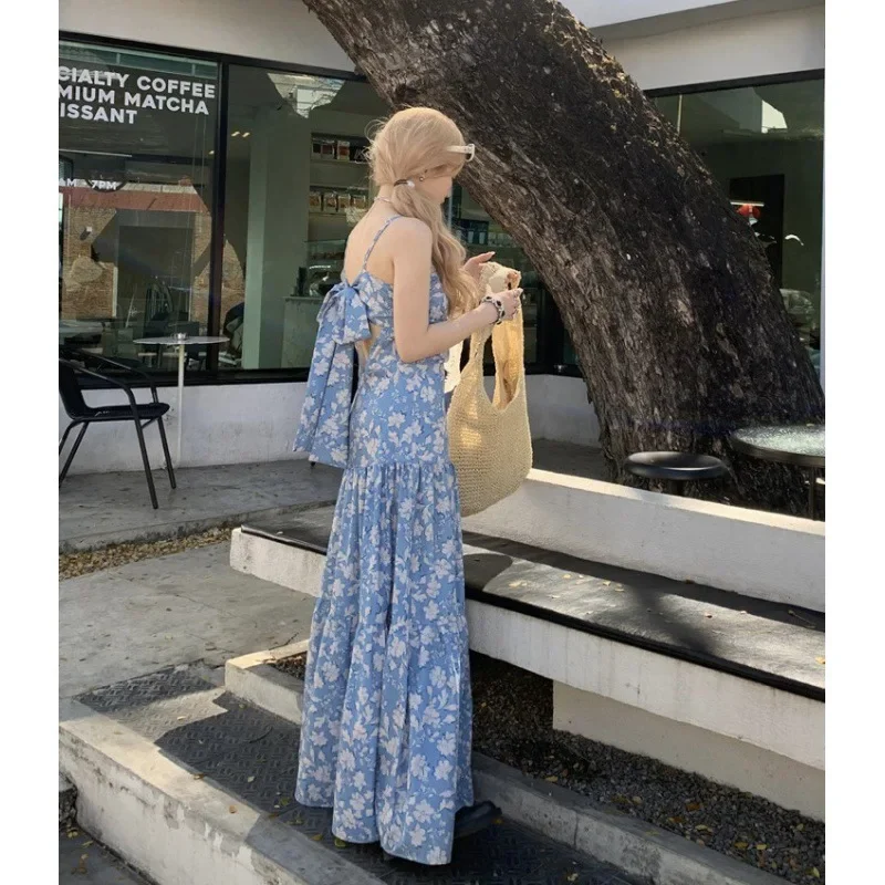 Милое фрагментированное платье-майка с открытой спиной женское элегантное