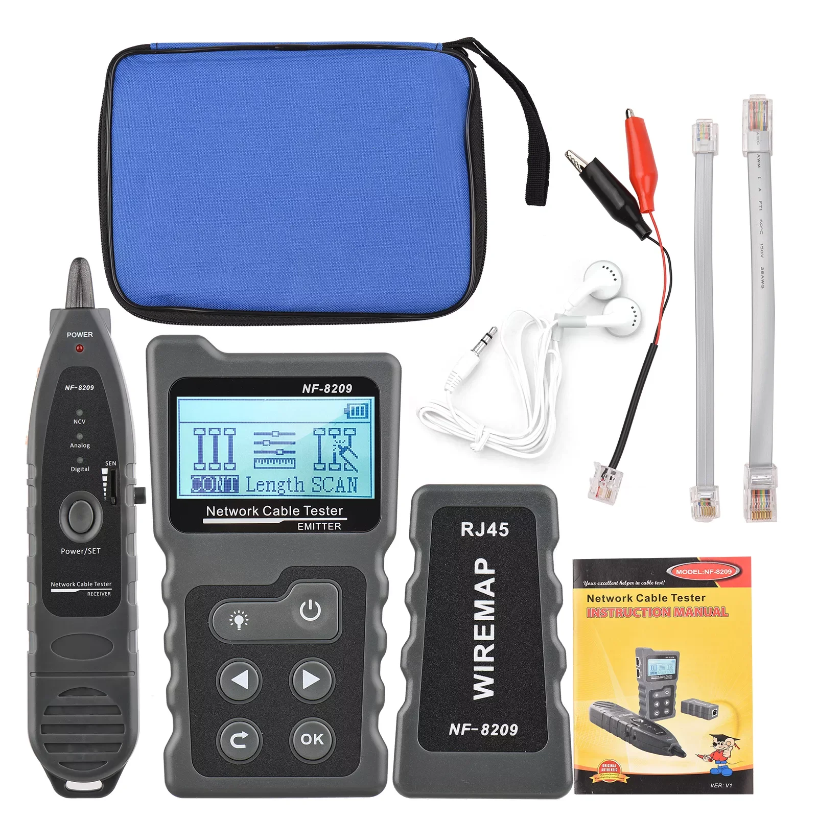 

NEW NOYAFA NF-8209 RJ45 Cable Tracker POE network Wire Checker cable tester Test Network Tool Scan Cable Wiremap utp Tester