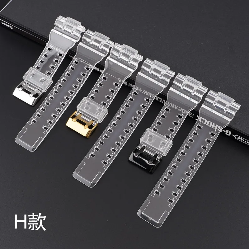 

For Casio G-SHOCK GAX-100 GW-8900 GLS-100 GA100 GA 110 120 150 200 300 400 700 GD100/110/120 Sport Transparent Watchband Strap