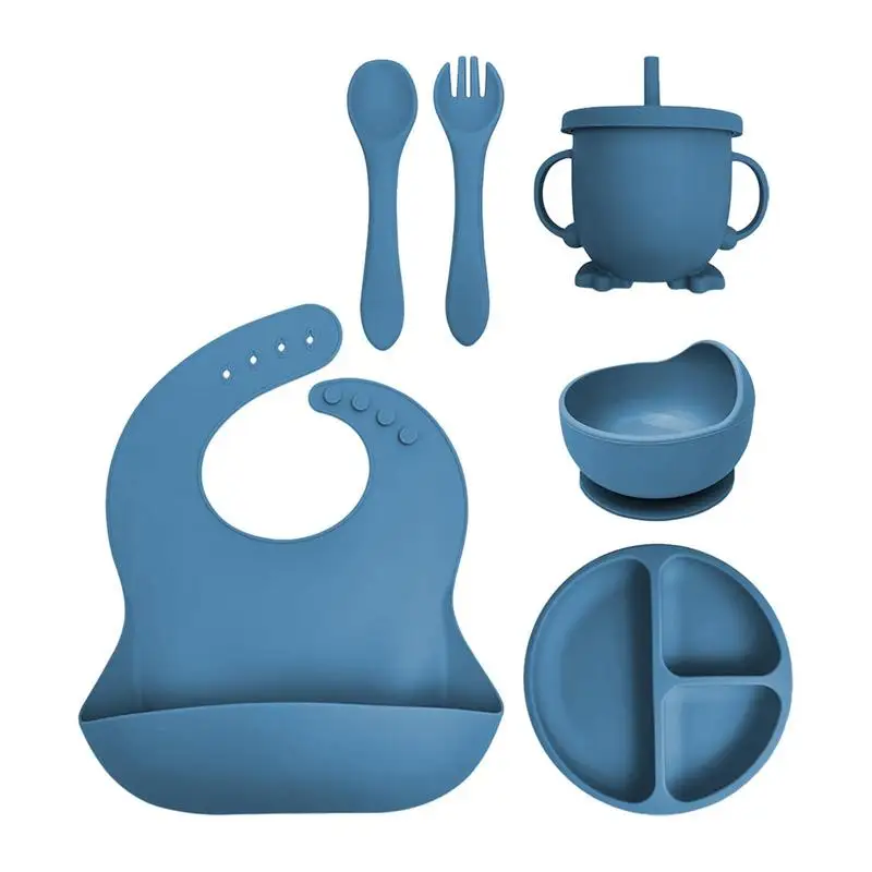 

Силиконовый Набор для детского питания, светодиодные принадлежности для отлучения, для маленьких мальчиков и девочек, для легкого употребления еды, набор из разделенной всасывающей пластины и чаши