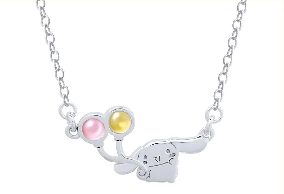 

anime Big Ear Dog Balloon Crystal Necklace women accessories womens accessoires luxury jewelry designers