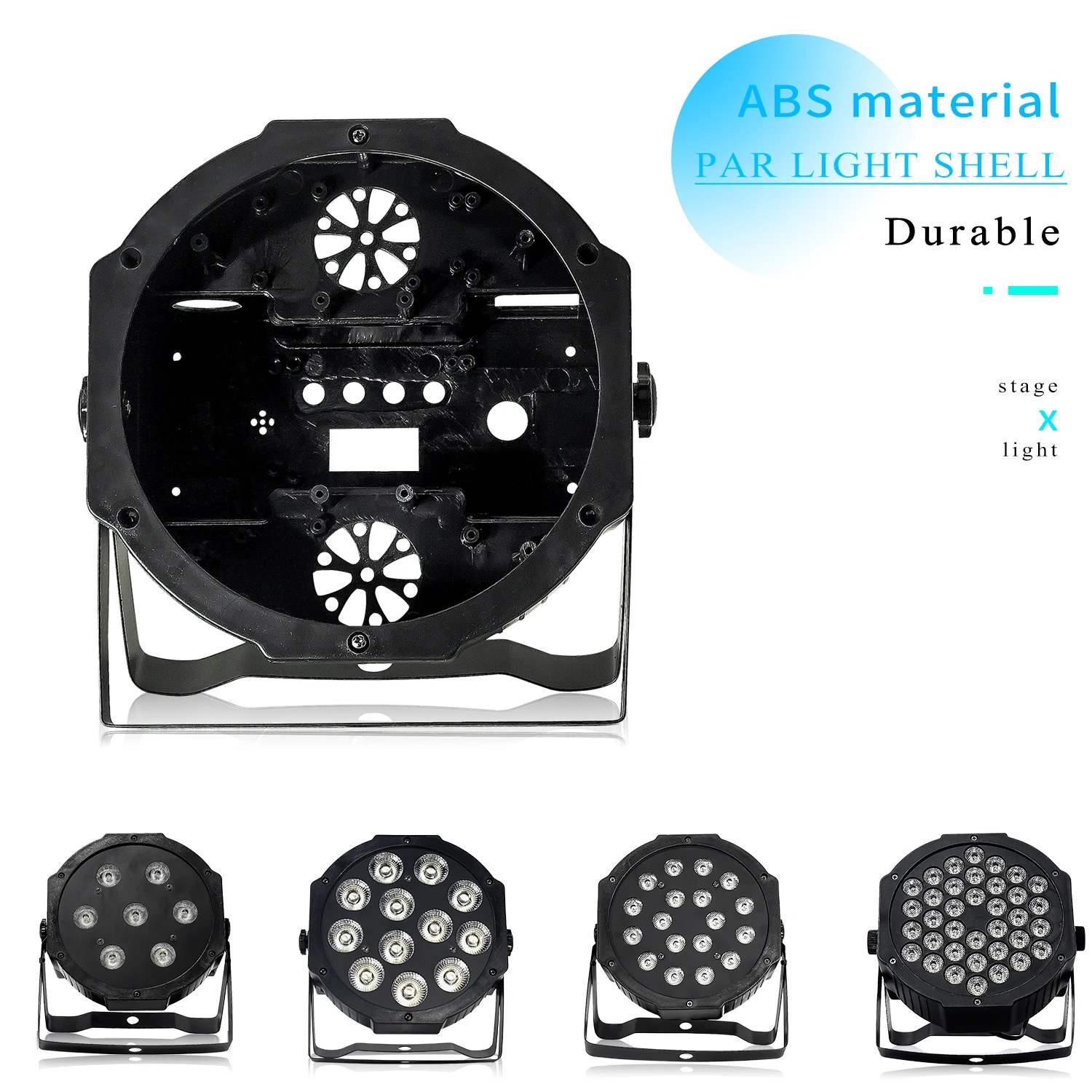The Led Par Lights Shell for 7x12w 7x10w 18x3w 12x12w 36x3w flat par led with ABS Materials Repair accessories