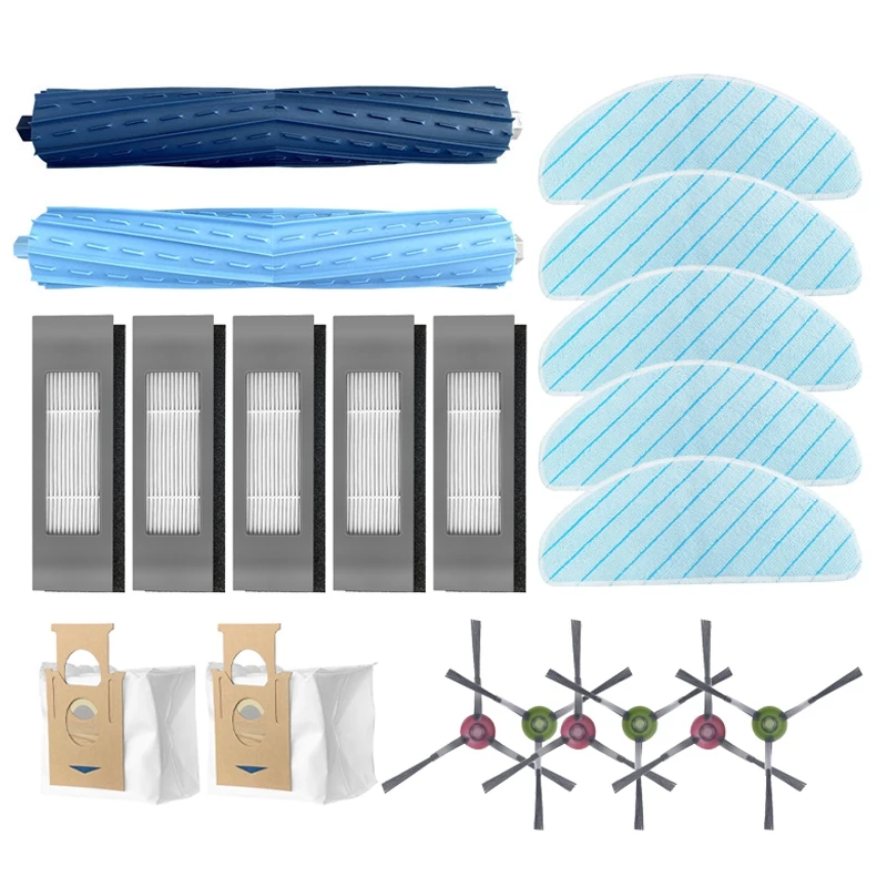 

Основная щетка, боковая щетка, HEPA фильтр, чистящая ткань, швабры, пылесборники для Ecovacs OZMO T9AIVI аксессуары для робота-пылесоса