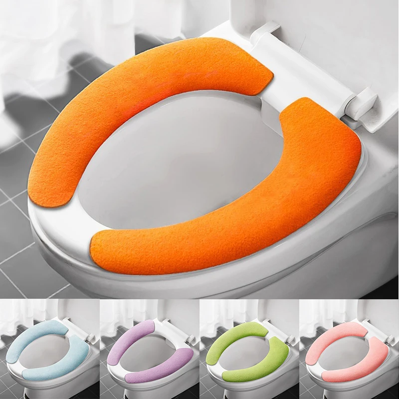 

2Pc/set Reusable WarmToilet Sticker Toilet Seat Covers Washable Toilet Seat Filling Bathroom Mat Seat Cover Universal Soft