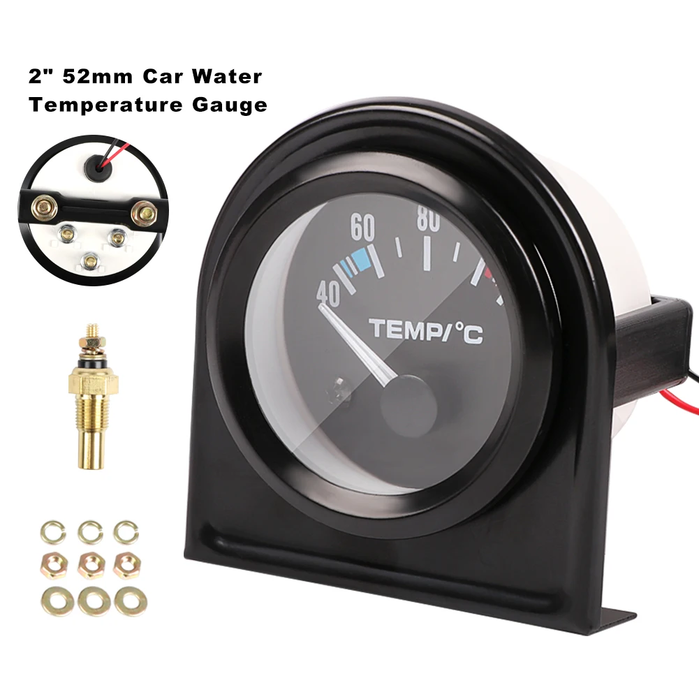 

2" 52mm Digital Car Water Temp Temperature Gauge 12V 40-120℃ LED With With Water Temp Joint Pipe Sensor Adapter Auto Meter