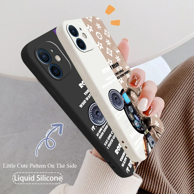 

Mechanical Bear Protect Hot Case For iPhone 12 13 Pro Max Mini 11 Pro Max X XR XS MAX SE2020 8 7 6 6S Plus Silicone Phone Cover