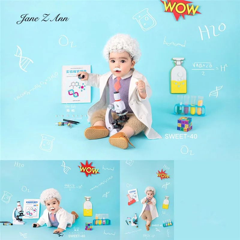 Theme Children Baby Studio Props Scientist Costume 100 Days 3-4 month Baby Photography Costume