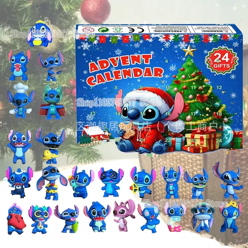 Мультфильм Дисней Стич Рождественский Адвент Фестиваль 3D Слепая Коробка Милый