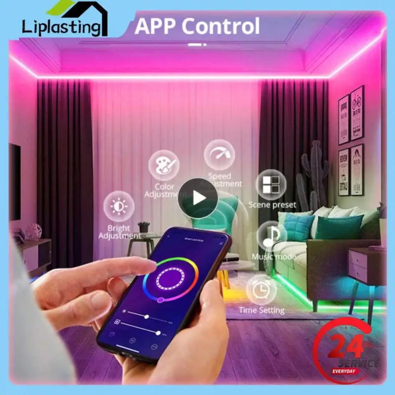 

Without Battery Led Strip Neon Lights Outdoor Garden Decoration App Control Tuya Rgb Led Strip Timing Settings Neon Sign Tape