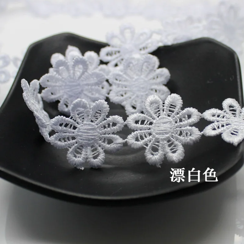 15 ярдов/партия Водорастворимая Вышивка разноцветная Цветочная нашивка 2 5 см