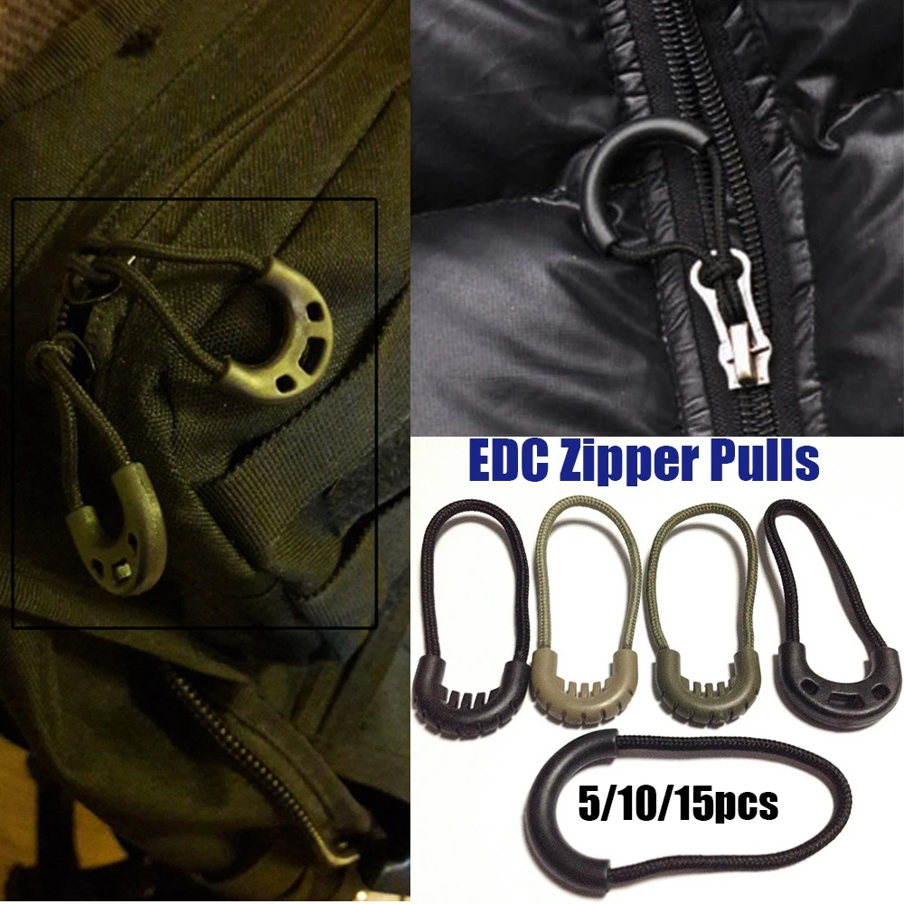 

Clothing Bags Clip Buckle Suitcase Tent Backpack Zipper Pull Cord Rope Pullers Ends Lock Zips Zip Puller Replacement