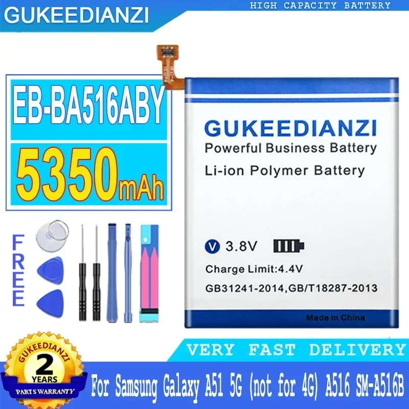 Аккумулятор GUKEEDIANZI для SAMSUNG Galaxy A51 5G EB-BA516ABY EB BA516ABY 5350 мАч не 4G SM-A516 SM-A516B DS SM-A5160