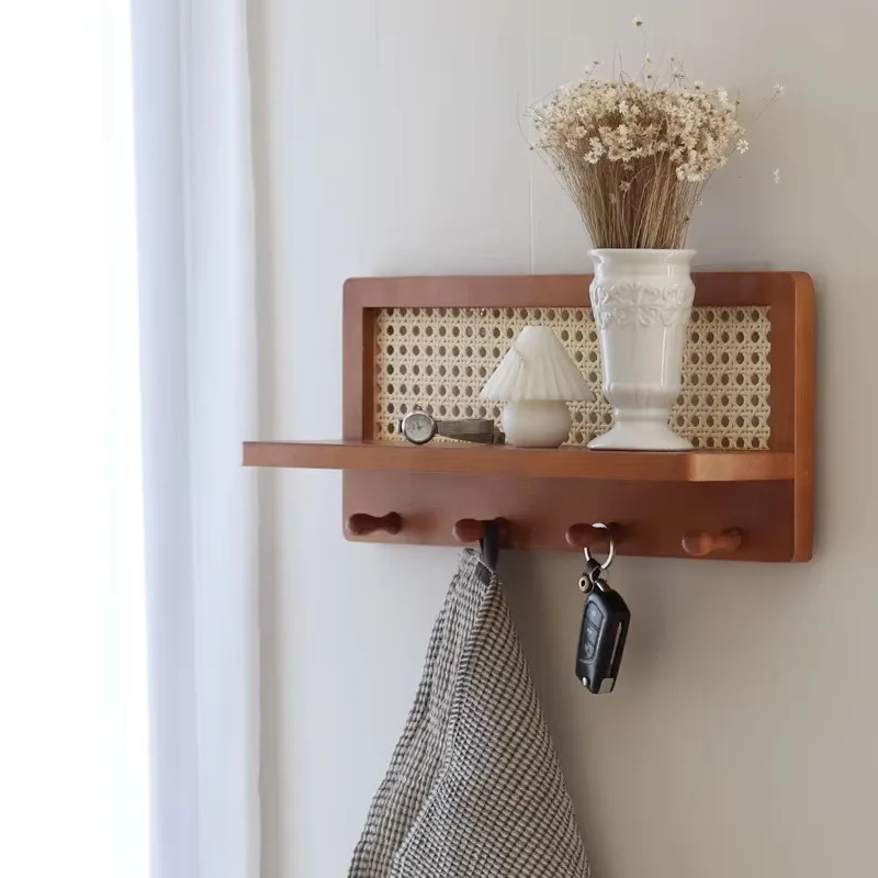 Декоративная плетеная стойка полка для витрины из натурального сосны прочный