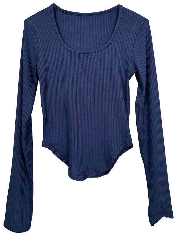 Осенняя корейская версия новый пуловер с квадратным вырезом и длинными рукавами