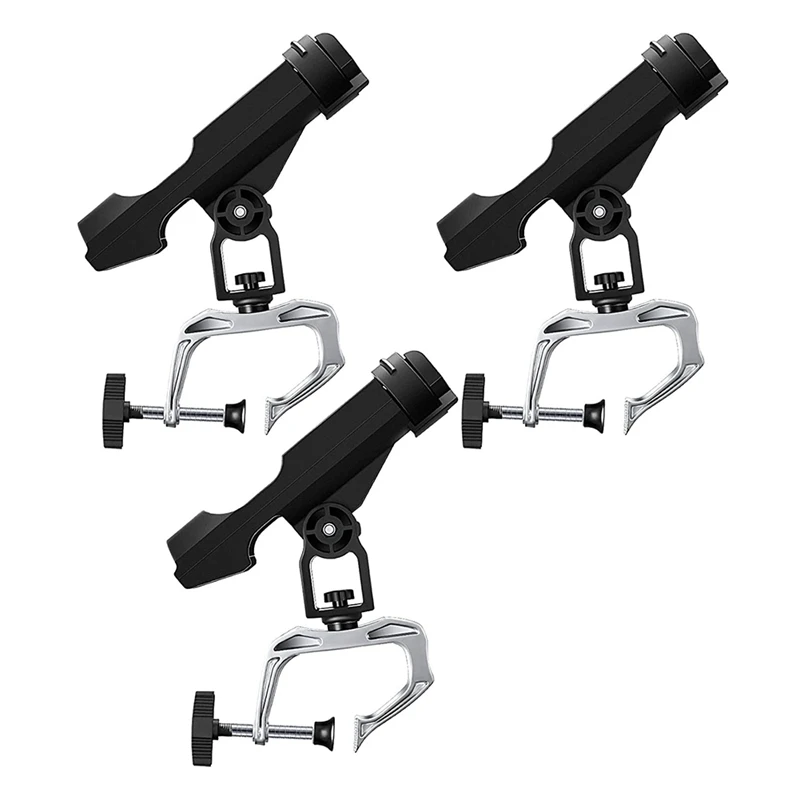 

3 Pcs Fishing Boat Rods Holder 360 Degree Adjustable Folding Fishing Pole Holders Stand For Kayak Canoe Dock