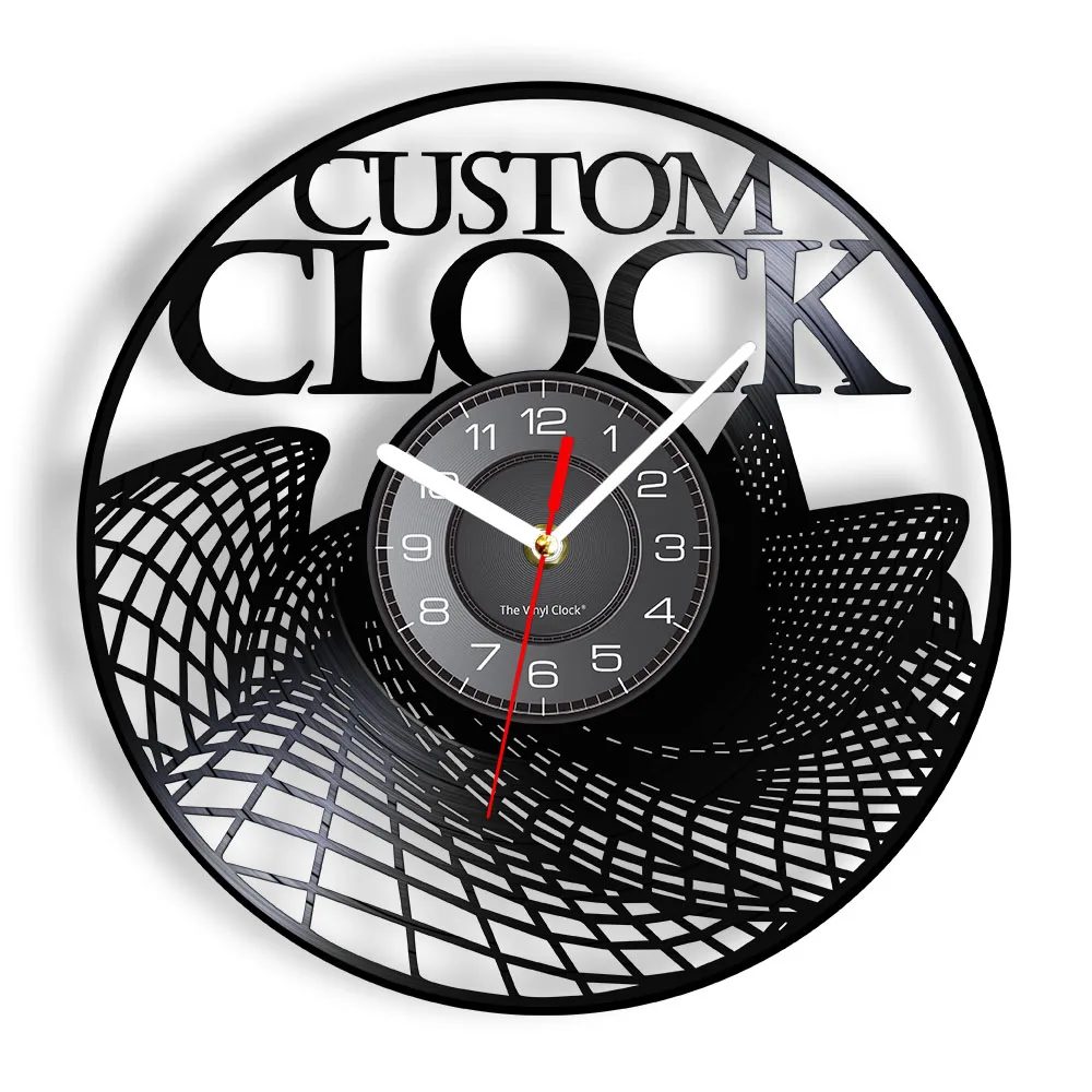 Custom Vintage Vinyl Record Wall Clock Personalized Order Your Design or Your logo Personal Photos Vinyl Longplay Wall Watch