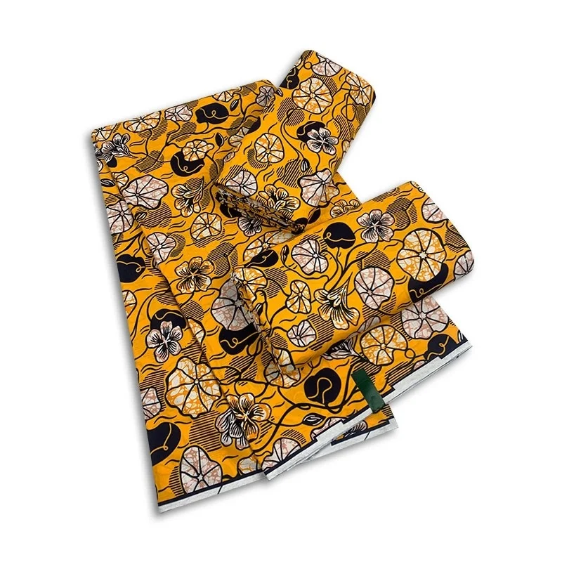 

Guarunteed African Real Wax Print 100% Cotton 2022 Ghana Pagne Wax Africain Loincloth for Dress Ankara Fabric 6yards