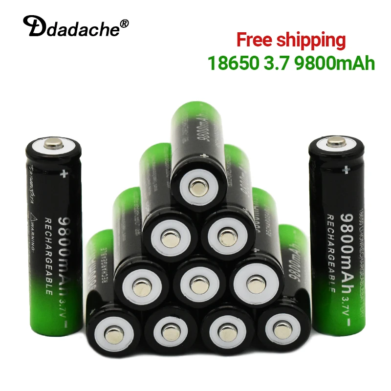 

100% NEW 18650 Battery Rechargeable Battery 3.7V 18650 9800mAh Capacity Li-ion Rechargeable Battery For Flashlight Torch Battery