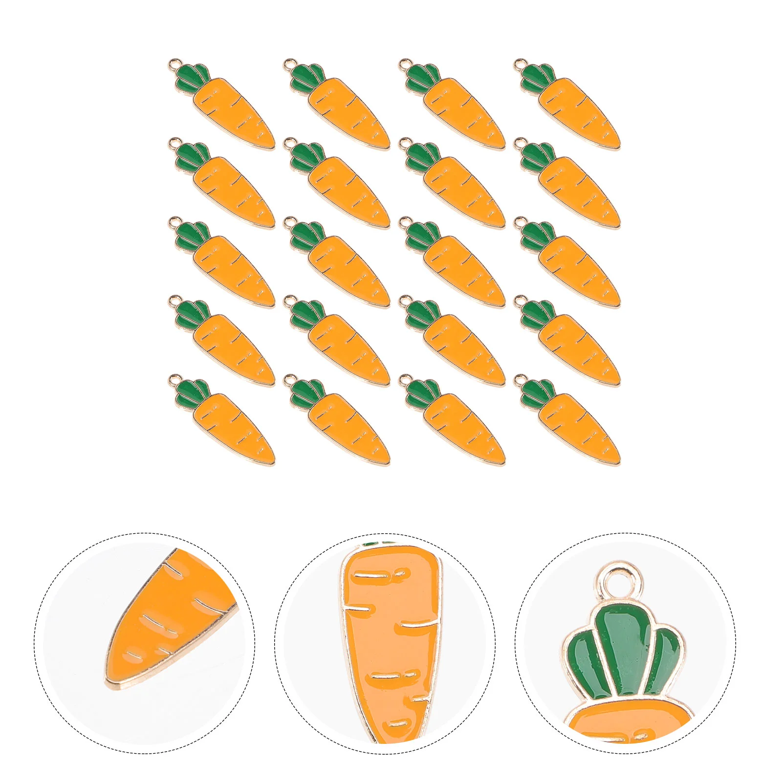 

20 Pcs Carrot Charms Jewelry Key Necklace Bracelet Making Charms Key Accessories Easter DIY Girl Easter Charms Bracelets